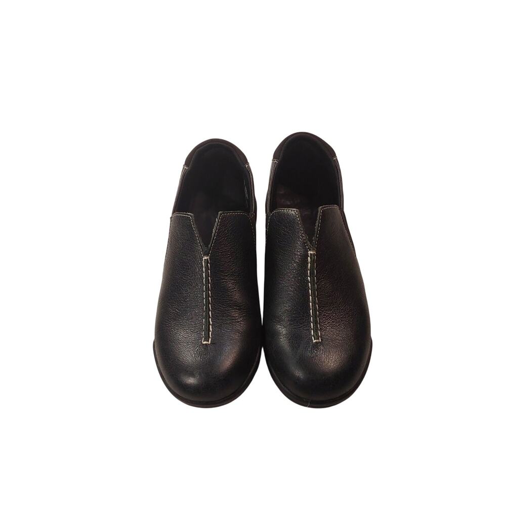 Clarks Ashland Joy Womens 7 Black Leather Slip On Comfort Shoes Loafers Floor